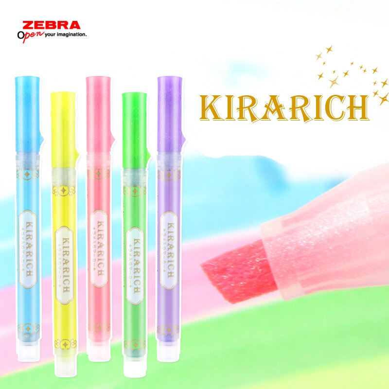 Zebra Kirarich Glanzende Parel Pen Kleur 5 Kleuren WKS18 Highlighter Pen Houder Pen 1 Stuk