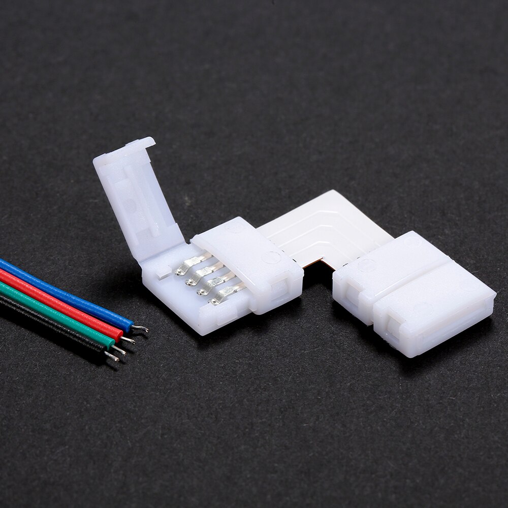 10 teile/satz LED Streifen Anschlüsse L bilden 4 Stifte RGB LED Streifen Stecker Schnell Splitter Anschluss Ecke Rechten Winkel