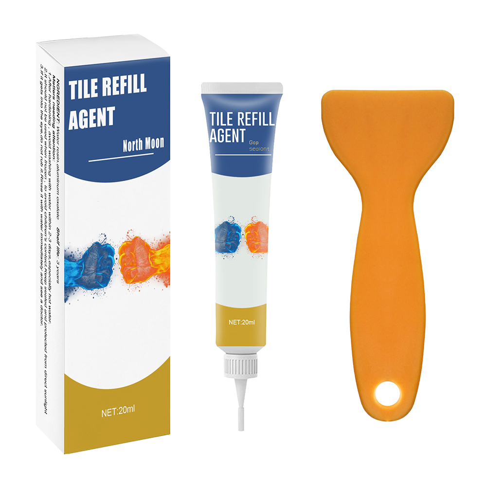 20ML Tile Floor Seam Repair Agent Paste with Scraper Waterproof Mold-Proof Bathroom Tub Ceramic Crack Gap Filling Glue Sealant