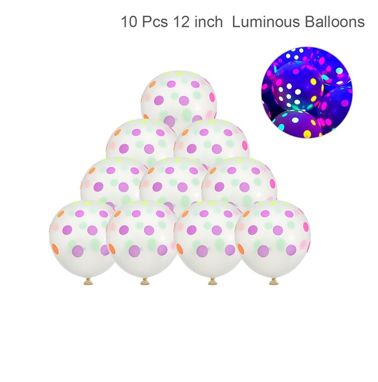 Selvlysende fluorescerende balloner tillykke med fødselsdagen fest dekoration til børn voksne latex ballon bryllup fødselsdag glød ballon indretning: 3