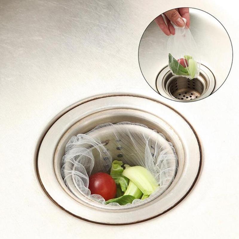 Sink Drain Trash Strainer Mesh Disposable Garbage Bag Kitchen Waste Filter