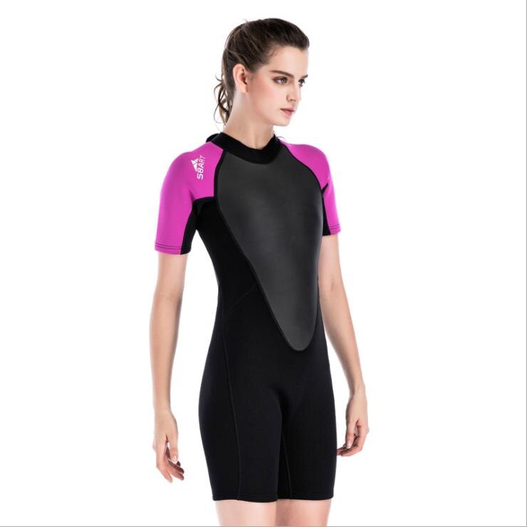 SBART Short Sleeve Wetsuit Women Surfing Snorkeling Mergulho 2mm Neoprene One piece Jumpsuits Diving Spearfishing Wetsuits: A2 / XXXL