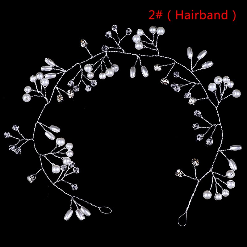 Bruiloft Hoofdtooi Parel Kristal Hoofdband Bruids Haaraccessoires Hoofddeksel Vrouwen Handgemaakte Tiara Bruiloft Haar Sieraden Sieraden: C