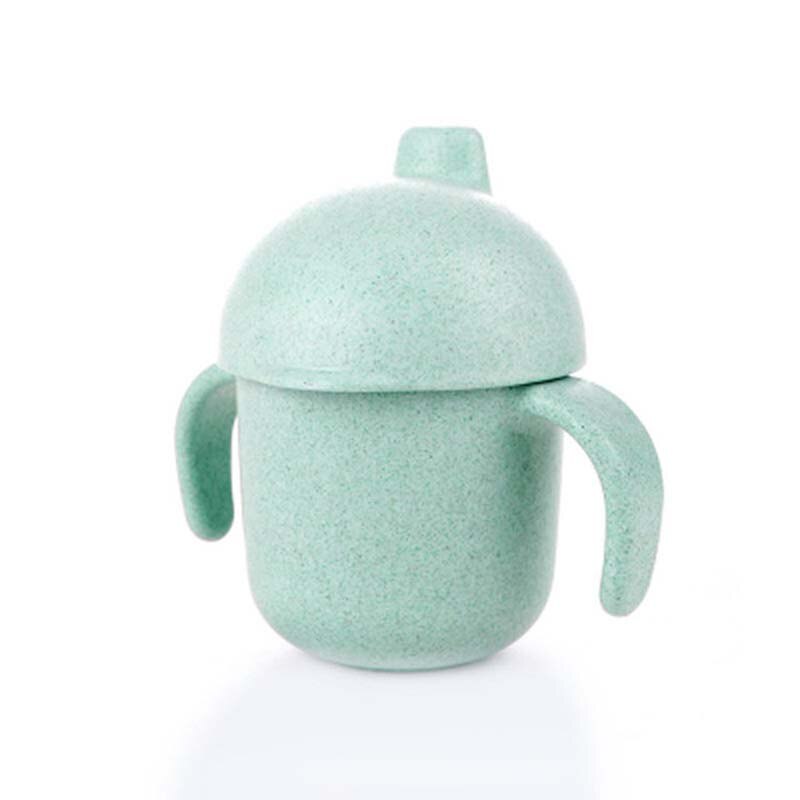Taza de paja para leche y agua para bebé, recipiente de dos manos a prueba de fugas, Ventosas para niños, de Navidad, , 160ml: green