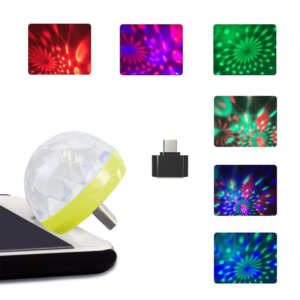 Tragbare handy-bühnenbeleuchtung typ c mini rgb projektionslampe party dj discokugel lichtlampen club led zaubereffektprojektor
