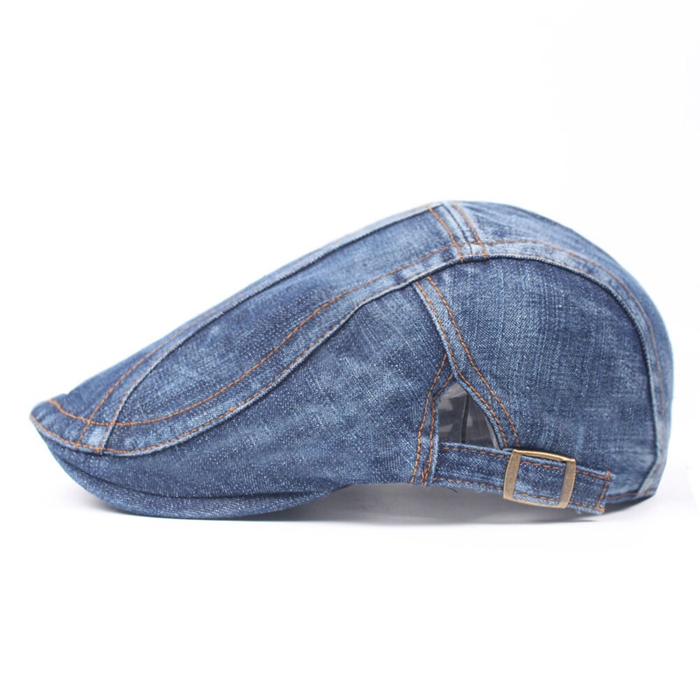 Autumn Jeans Beret Hat for Men Women Casual Unisex Denim Beret Cap Fitted Sun Cabbie Flat Cap Gorras Newsboy Hat Jeans Beret Hat