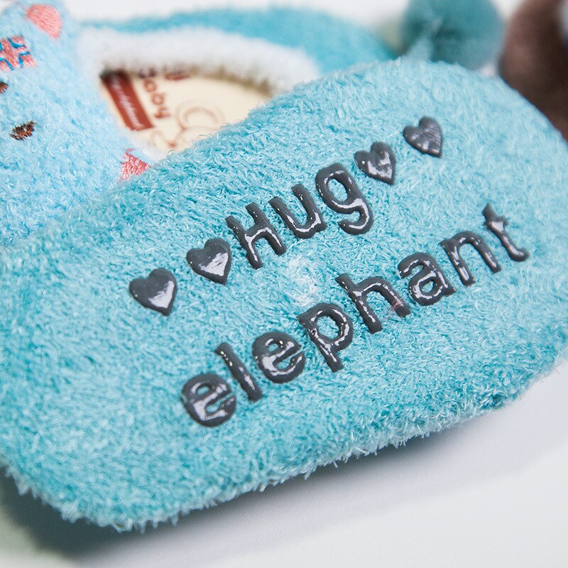 Winter Spring Coral Fleece Baby Socks Soft Anti Slip Boy Girl Children Floor Sock Animal Cartoon Shoes Slippers Boots 0-3 T
