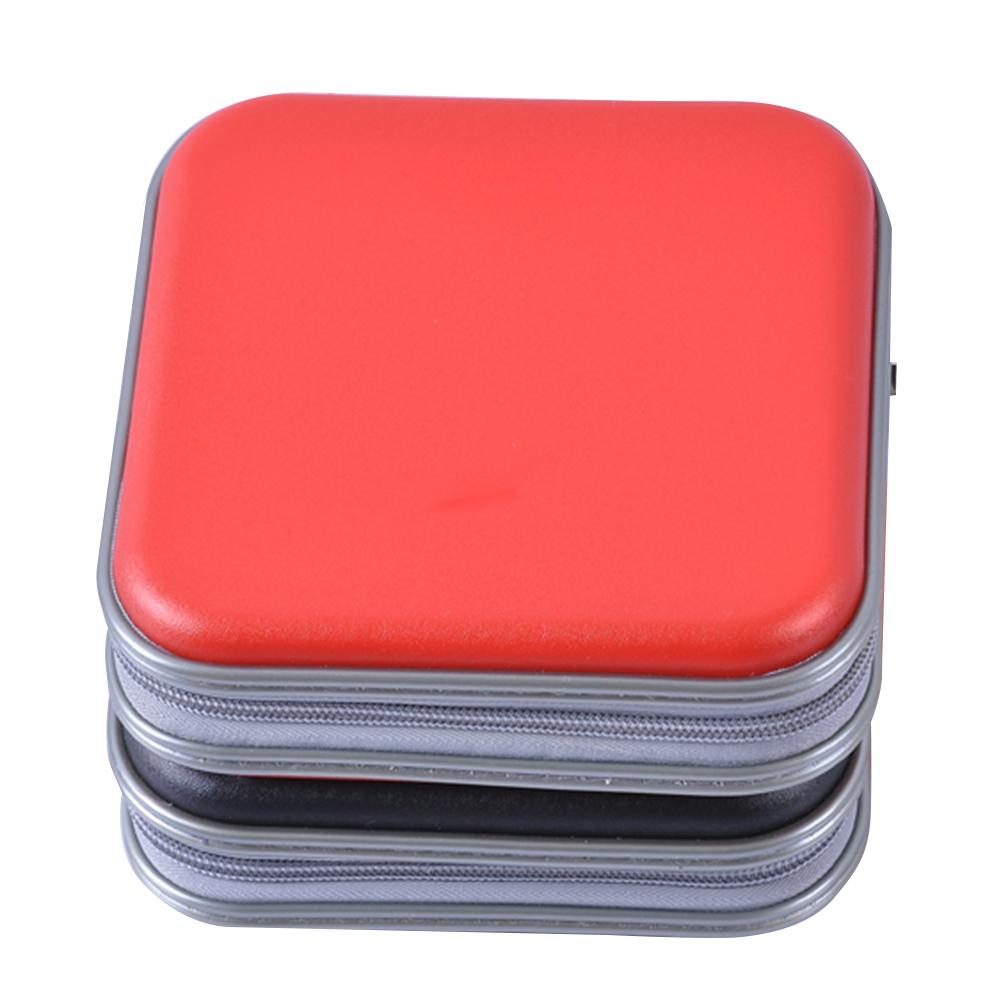 Portable 40pcs Capacity Disc CD DVD Wallet Storage Organizer Case Holder Holder Album Box Case Carry Pouch Bag with Zipper: Red
