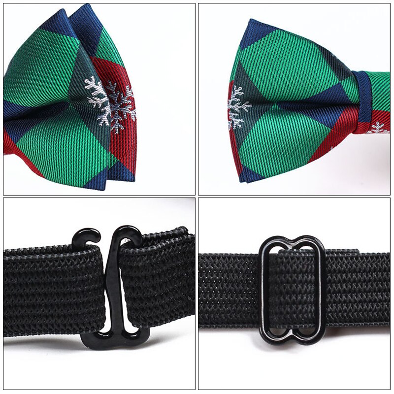 Rbocott jul fluga barn snöflinga julgran mönster röd fluga för pojkar barn fluga storlek 9cm*4.5cm
