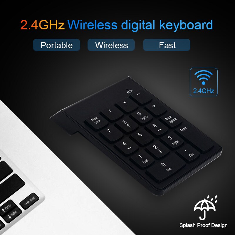 Draagbare Kleine-Size 2.4Ghz Draadloze Numeriek Toetsenbord Numpad 18 Toetsen Digitale Toetsenbord Voor Accounting Teller Laptop Notebook Tabletten
