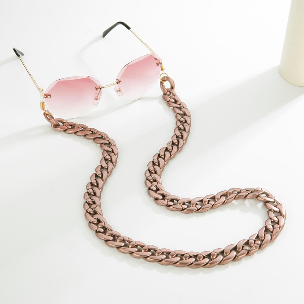 Kvinder satin akryl solbrilleholder kæder mat guld brun sort grå maske kæde lanyard brillesnor brillestrop reb: Mat brun