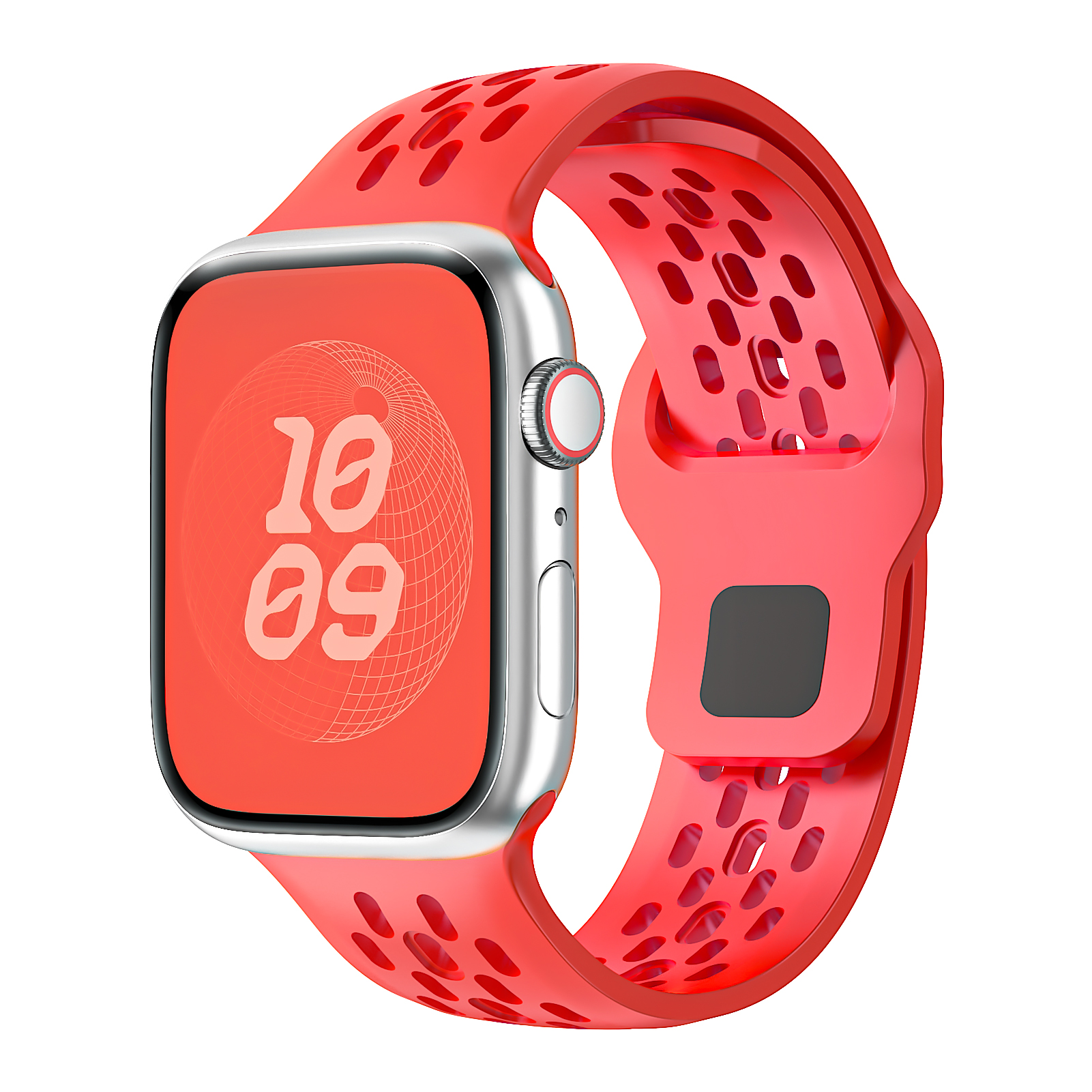 Silikone rem til apple watch rem 45mm 41mm 44mm 49mm 40mm 38 42mm 46mm armbånd correa iwatch series 10 9 8 7 6 5 3 se ultra: Olivenflager / 20mm