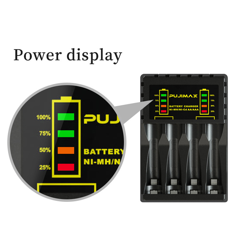 4 Slots Battery Charger With LED Intelligent Display Charger For 1.2V Ni-MH/Ni-Cd Rechargeable Batteries AAA/AA Battery Charger
