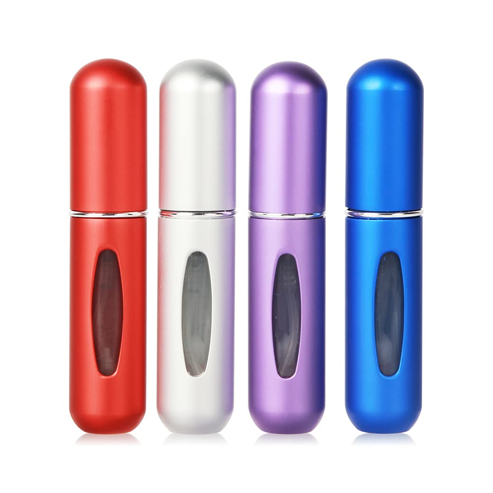 4Pcs Pocket Perfume Dispenser - Travel Perfume Bottle Refillable 5ml Spray Bottle - Perfume Travel Refillable Leak Proof: WHITE