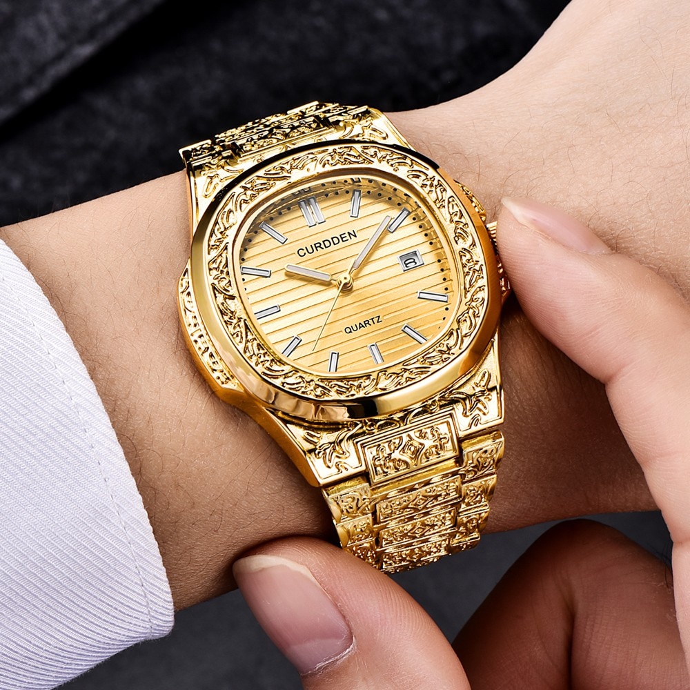 Horloges Mannen Luxe Famous Top Brand Mannen Sport Horloges Diamant Volledige Rvs Quartz Heren Horloge Relogio Masculino