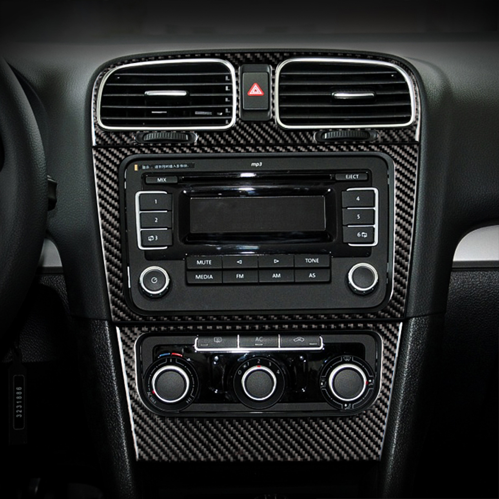 For Volkswagen VW Golf 6 MK6 GTI Soft Carbon Fiber Interior Accessories Kit Cover Trim 13pcs Interior Whole Kit
