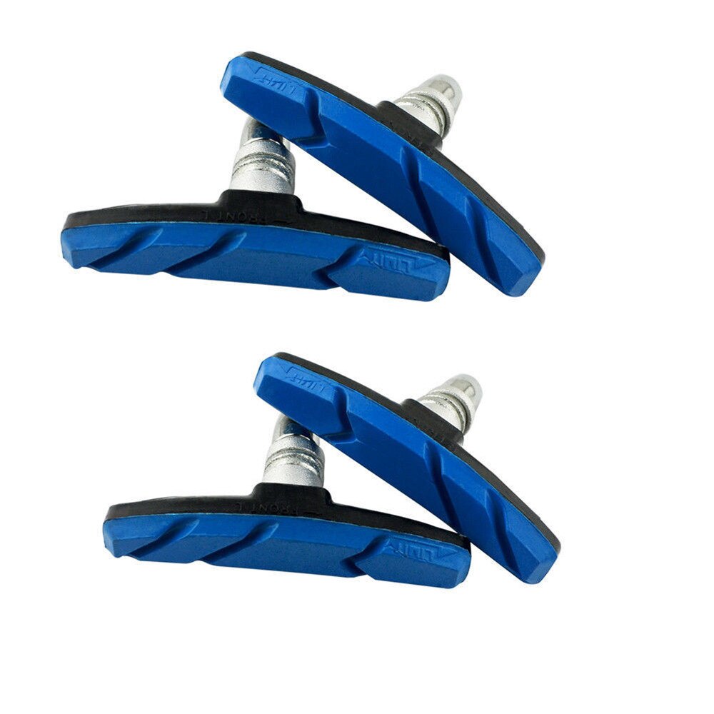 2Pc Duurzaam Mountain Racefiets Remblokken Fiets Remmen V-Brake Holder Schoenen Rubber Blokken Duurzaam Blauw Rood zwart Jan7