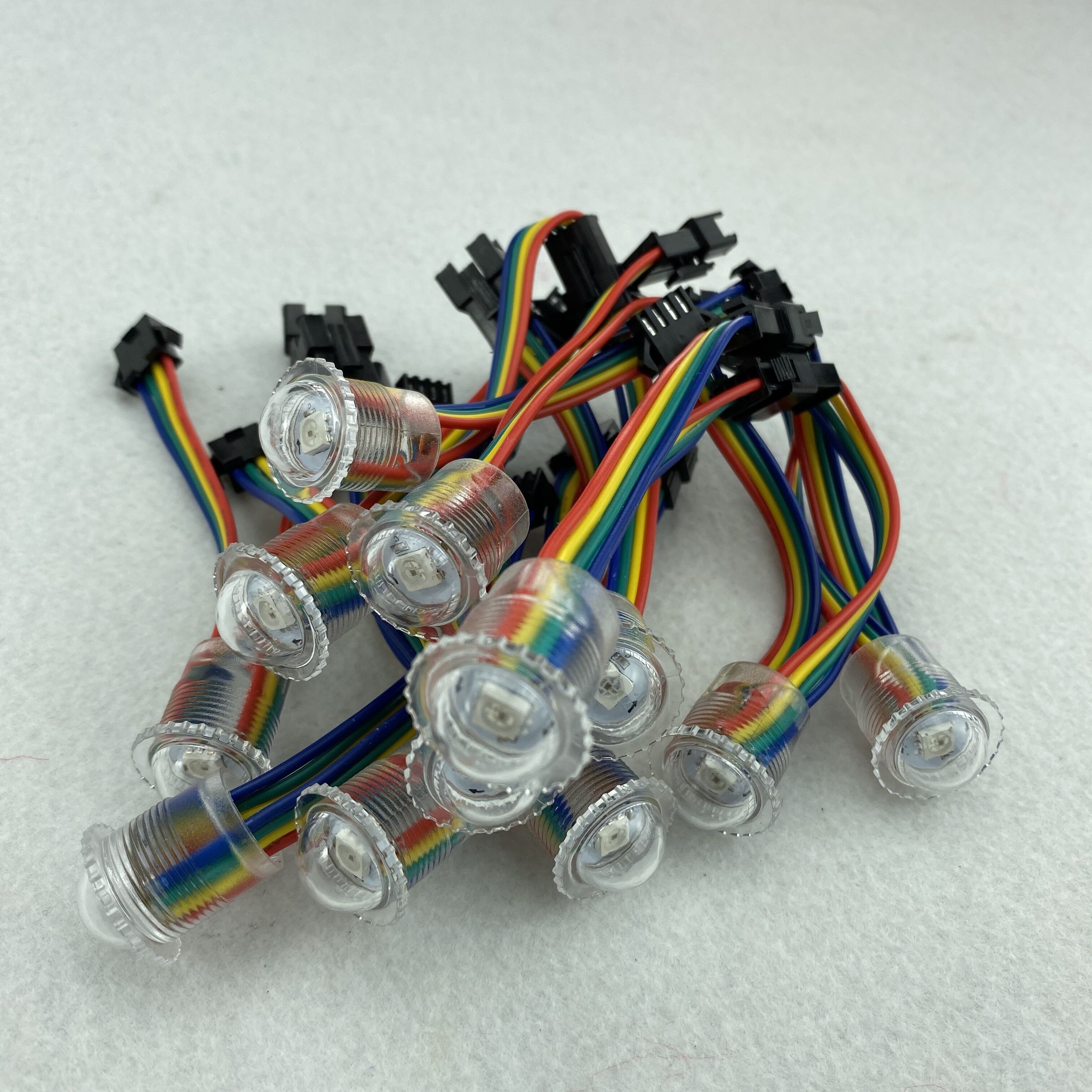 WS2815 DC12V addressable 16mm diameter;RGB full color led smart module;0.24W(one WS2815 LED);IP68;clear cover