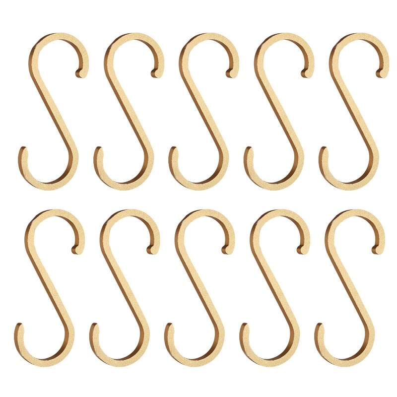 Ganchos en forma de S de aluminio para colgar ropa, colgador de barandilla de cocina, soporte de broche para colgar ropa, bolso, ollas, sartenes, herramientas de toalla, 10 piezas: L-GD