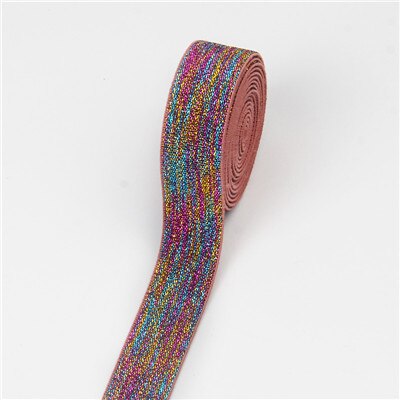 Elastiske bånd 2.5cm gummi elastiske 25mm leopard talje bånd elastik couture diy tøj undertøj bukser sy tilbehør: Lyserød farve