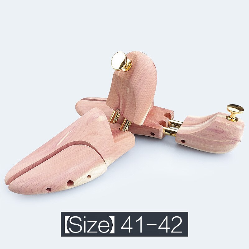 1 Pair Twin Tube Red Cedar Wood Adjustable Shoe Shaper Men's and Women's Shoe Tree Stretcher Keeper Anti-wrinkle: EU SIZE 41-42