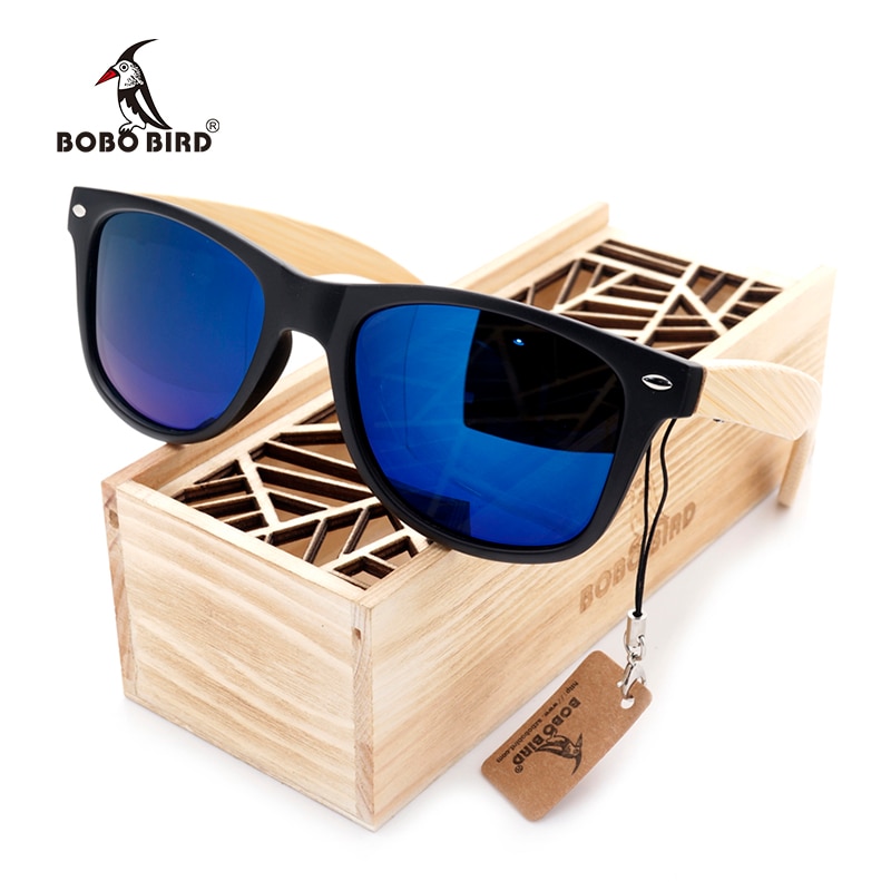 Bobo Vogel Vierkante Vintage Zonnebril Mannen Vrouwen Hout Zonnebril Retro Gepolariseerde Oculos
