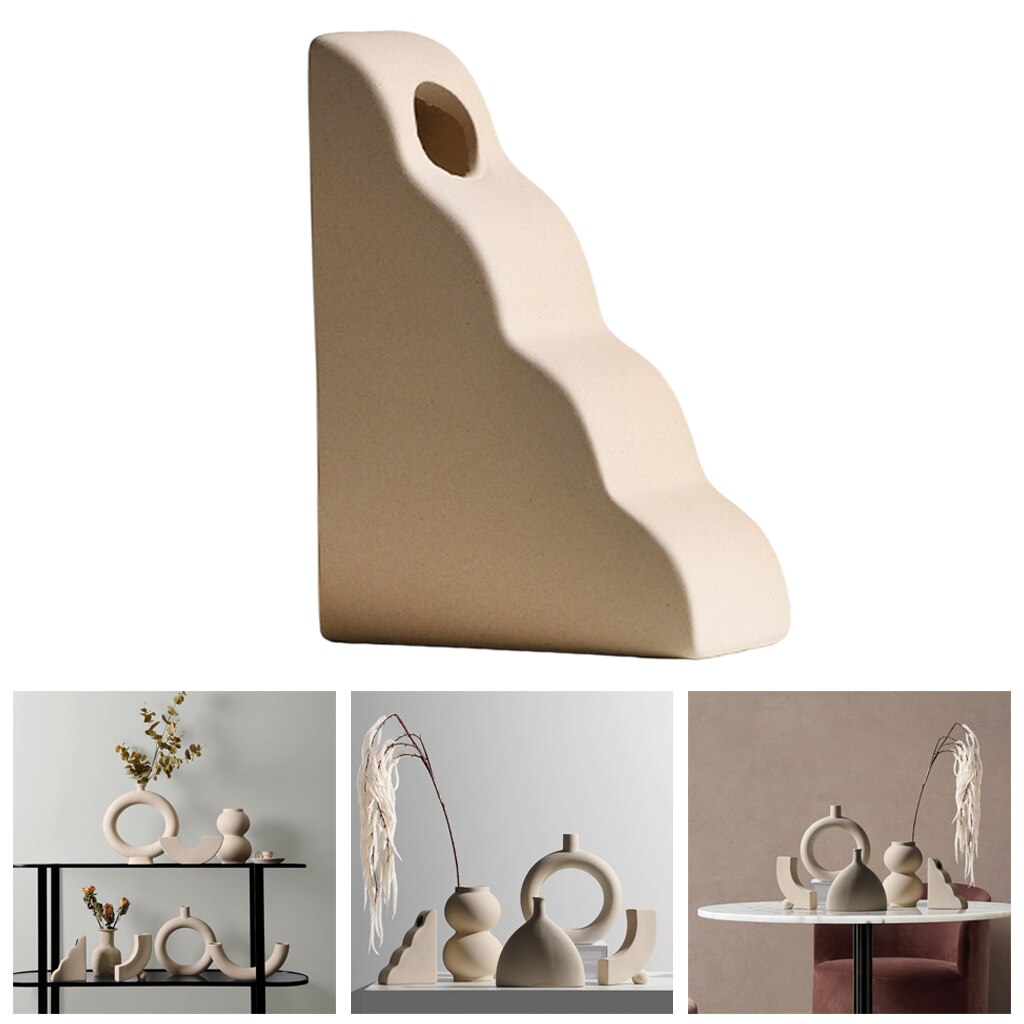 Nordic Style Ceramic Vase Decorative Flower Vase Art for Home Decorations Crafts Housewarming: E