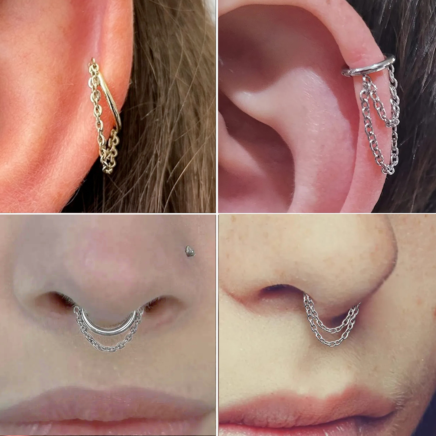 1 Stuk Kraakbeen Schelp Kwast Ketting Helix Daith Tragus Oor Piercing Oorknopjes Voor Vrouwen Ronde Earing Y 2K Oor Mode Sieraden