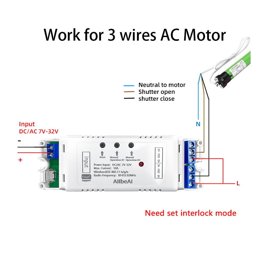Controlador de Motor de actuador lineal eléctrico Tuya Smart Wifi, interruptor de 2 canales DC AC 12V 24V 32V, control remoto RF433, relé de módulo de pulso de 2 canales