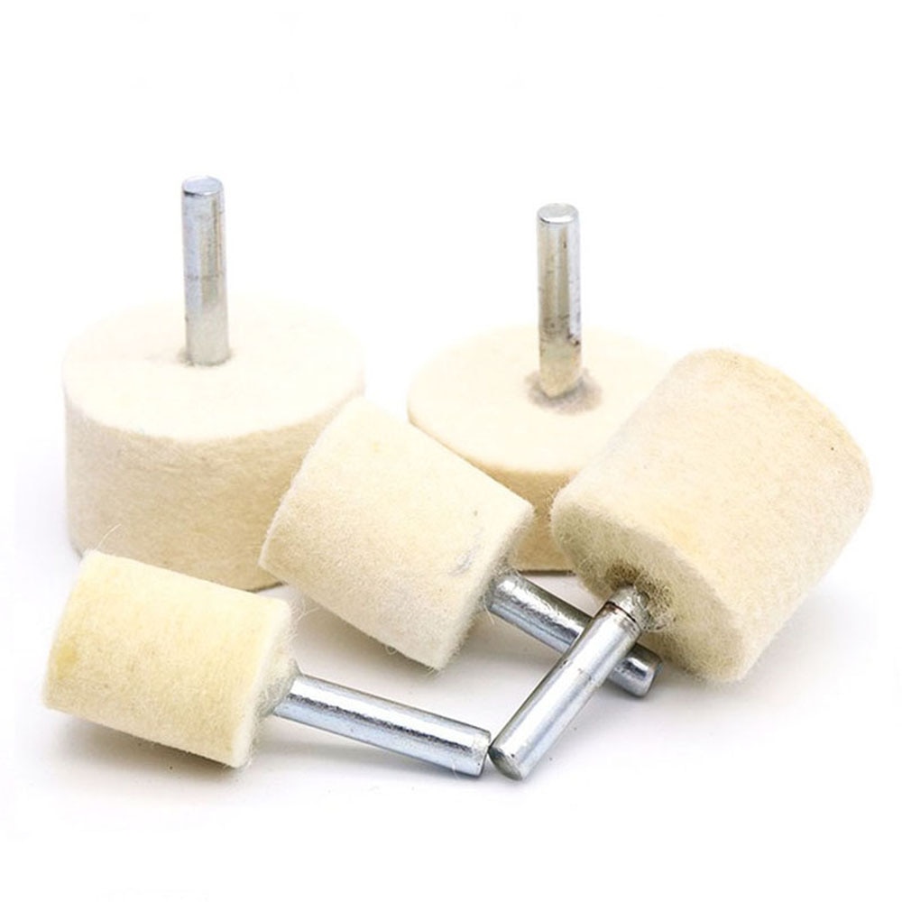 1PCS 20-40mm Wool Felt Polishing Bobs Burr Buffing Point Wheel 1/4'' Shank for Drill