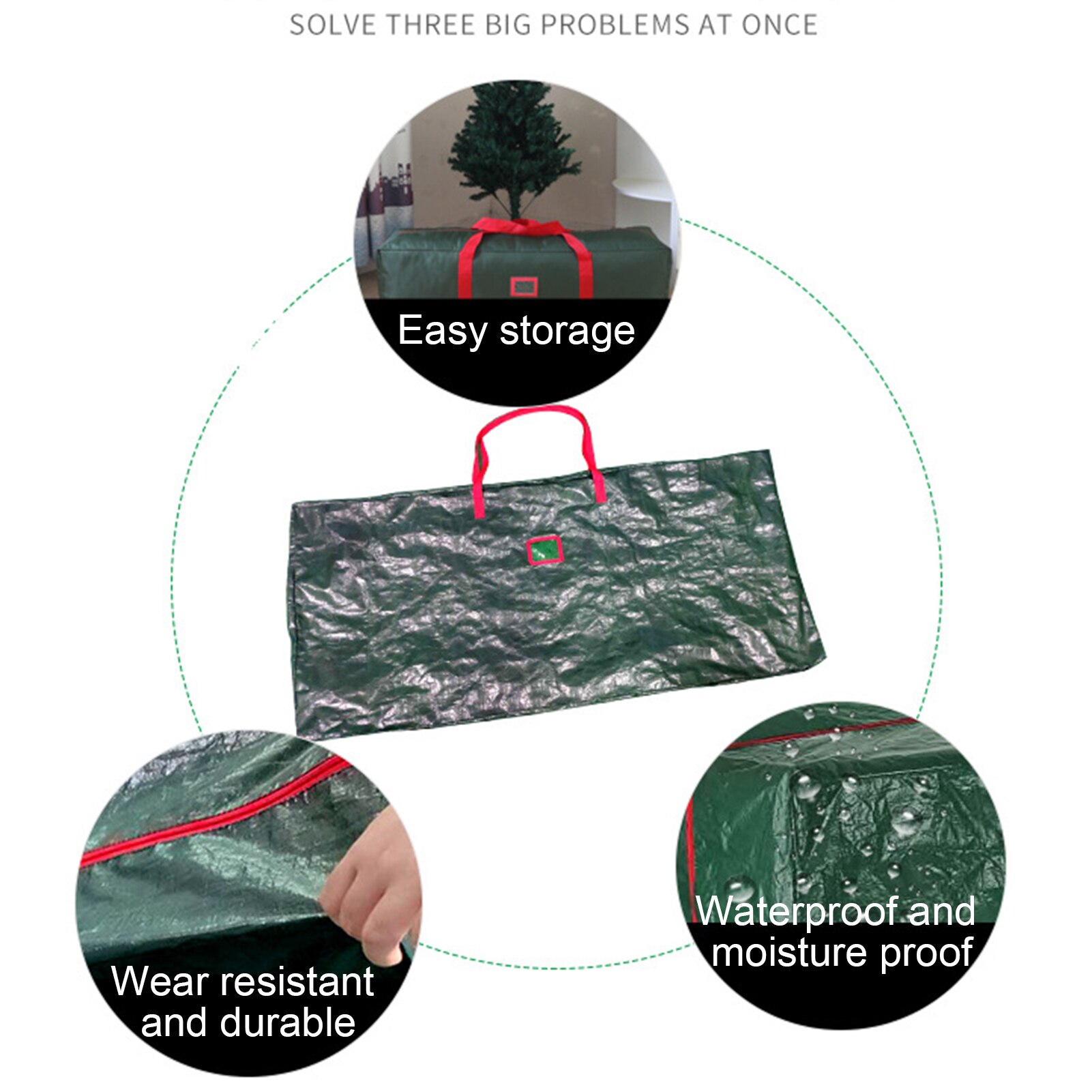 Sac De Rangement Imperméable Pour Coussins De Jardin - 122x39x55 Cm, Tissu Oxford 210D, Avec Fermeture éclair - 8