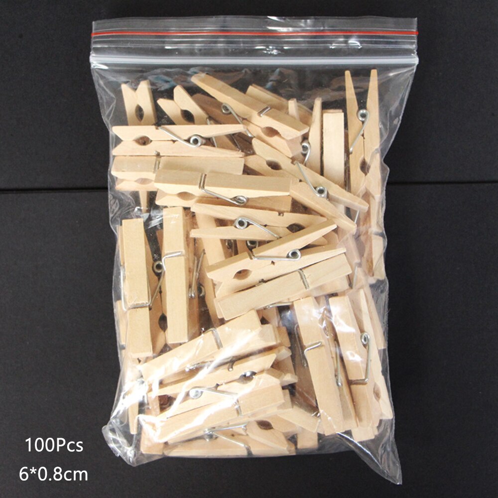 50Pcs Wooden Clothes Pegs Wood Washing Pins Line Hooks Holder Clips Photo Clips Laundry Pins For Hanging Clothing Storage Clips: 6x0.8cm