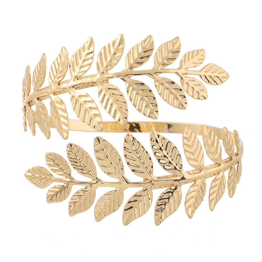 Pulsera de brazo de Metal Vintage para mujer, brazalete con forma redonda, cadena para el brazo superior, estilo romano griego