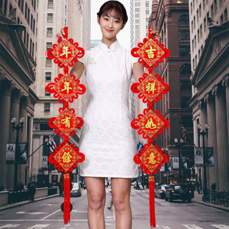 Rode Chinese Knoop Lente Festival Coupletten Hangers Chinese Jaar Decoraties Geluk Diy Wedding Lucky Gunstige