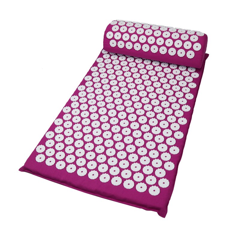 Cojín de acupuntura para aliviar el estrés, colchoneta de acupresión para el dolor de espalda/almohada, estera de masaje de Punta rosa, masaje y relajación: purple set