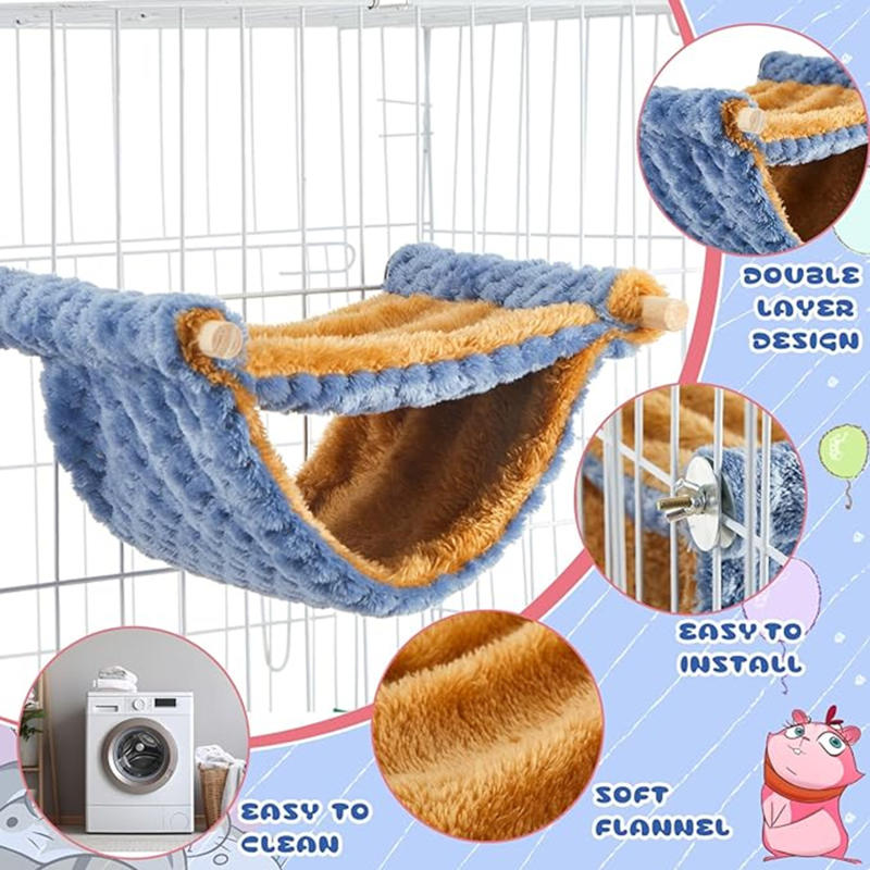 Hamac en peluche pour petits animaux de compagnie, sac de couchage pour hamster, accent d'animaux de compagnie, fournitures pour animaux de compagnie, accessoires de maison pour rat, SLaura rel conflicjos