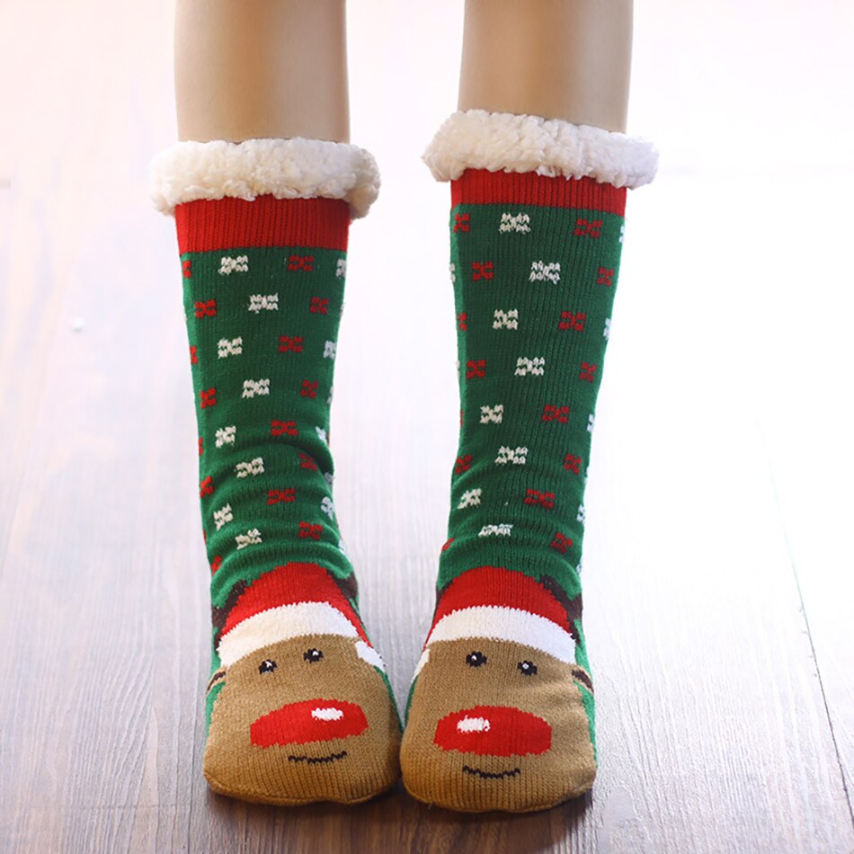 Kids Meisje Kerst Kousen Xmas Party Winter Warme Lange Sokken Kerstman Boom Sneeuwpop Kous Volwassen Accessoires