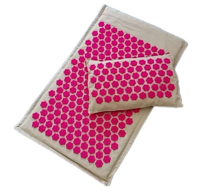 (Acquista ora) tappetino per agopuntura in lino organico naturale cuscino per massaggio con punta di loto cuscino per Yoga terapia schiena/collo/dolore: Rose Pillow Mat