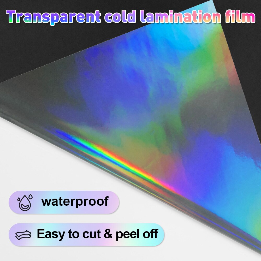 10 blätter Kalt Laminieren Film Papier A4 Blatt Selbst Klebstoff Aufkleber Schützen Foto Wasserdicht transparent Stern Laminierung Film: holografisch