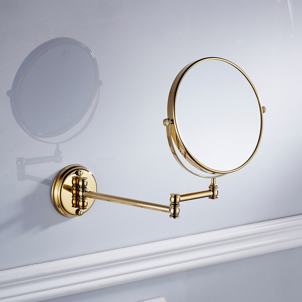 Bath Mirror Cosmetic Mirror Bathroom Wall Mounted Magnifying European Dual Side Arm Extend 2-Face Adjustable Makeup Mirror