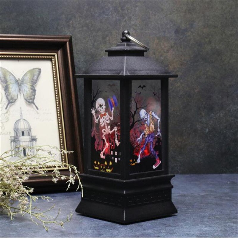 Halloween LED Night Light Portable Halloween Pattern Lamp Handled Halloween Party Decoration