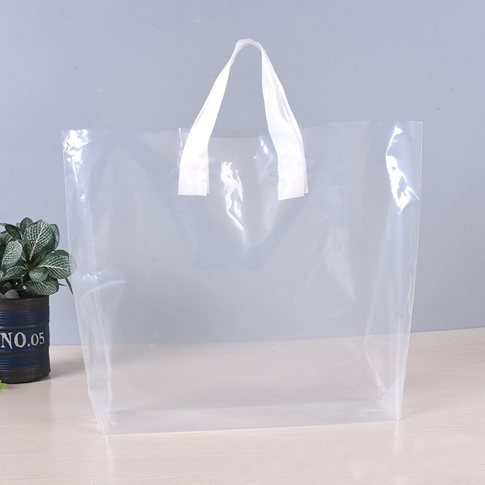 5Pcs Plastic Merchandise Bags With Handles Retail Clothing Shopping Bags Reusable Bags Boutique Bags Take Out Bags