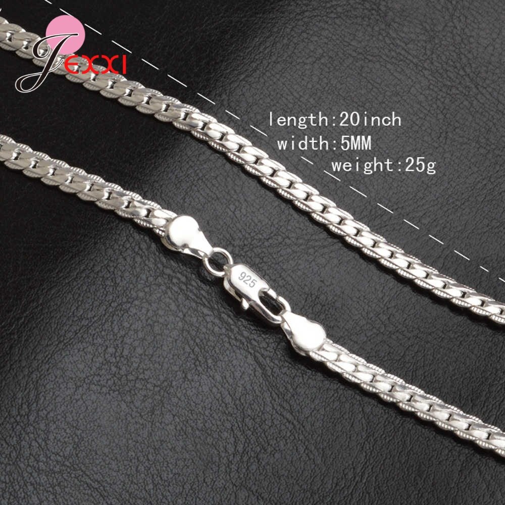 925 sterling sølv halskæde populære kantstenskæder link mænd kvinder choker  s925 sølv mandlige kvindelige tilbehør