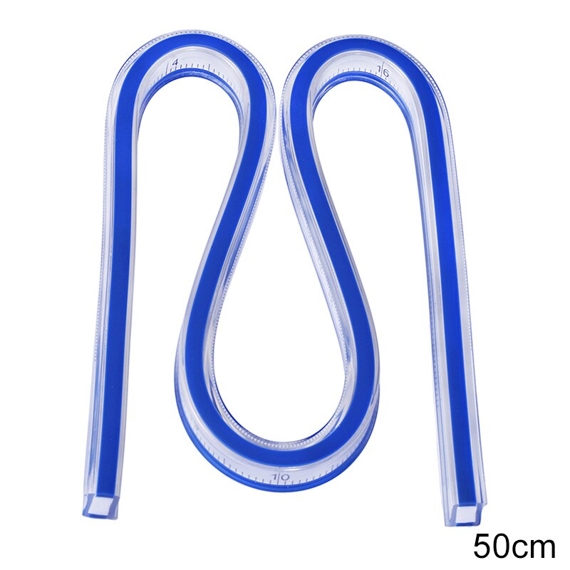 LMDZ 1Pcs Flexible Curve Ruler Drafting Drawing Tool Plastic Vinyl Patchwork Sewing French Curve Drafting Rulers 30cm 40cm 50cm: 50cm