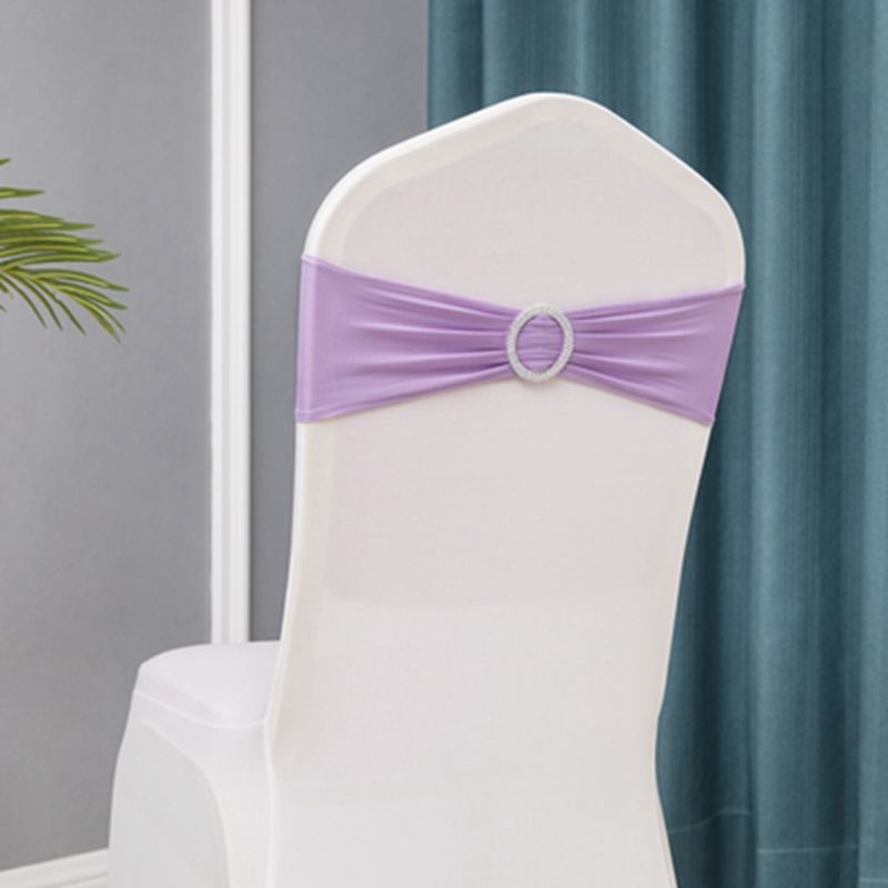10Pcs Leuke Elastische Spandex Stoel Bow Sash Stretch Lycra Stoel Sjerp Band Met Hart Gesp Voor Banket Hotel Bruiloft decoratie: light purple