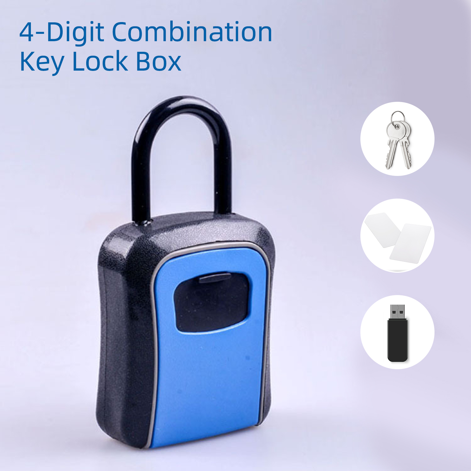 Sleutel Opslag Lock Box Met Dust Cover Aluminium 4-Digit Combinatie Hangslot Case Lockbox Sleutel Kluis Draagbare opslag