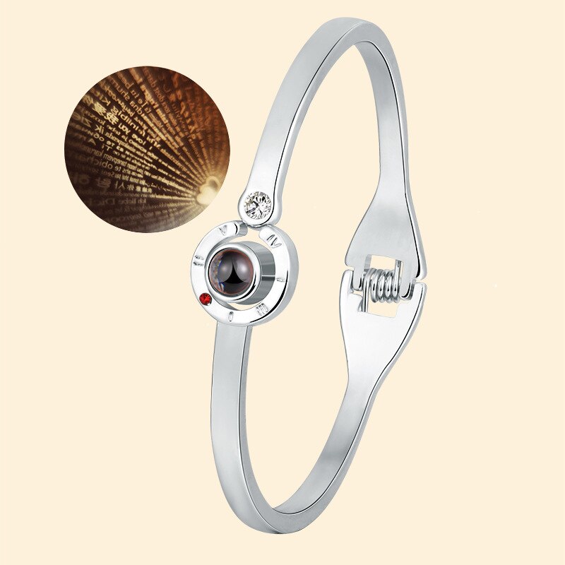 100 languages Bracelet: Platinum Plated