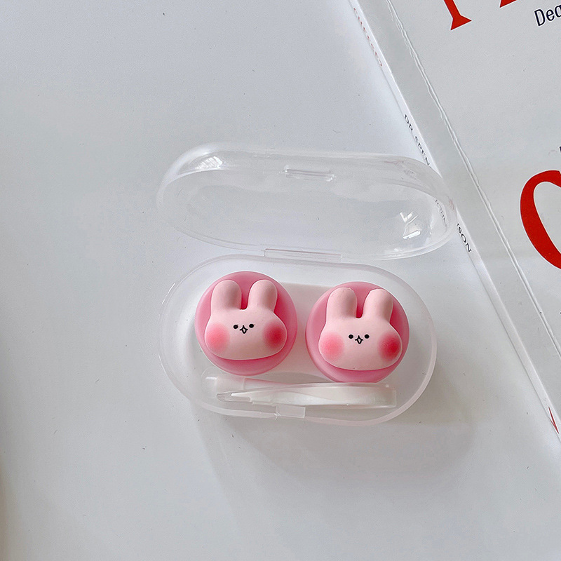Cute Octopus Contact Lens Case Women Lovely Cartoon Colored Lenses Container Beauty Lens Storage Box Travel Set Girl: Blue