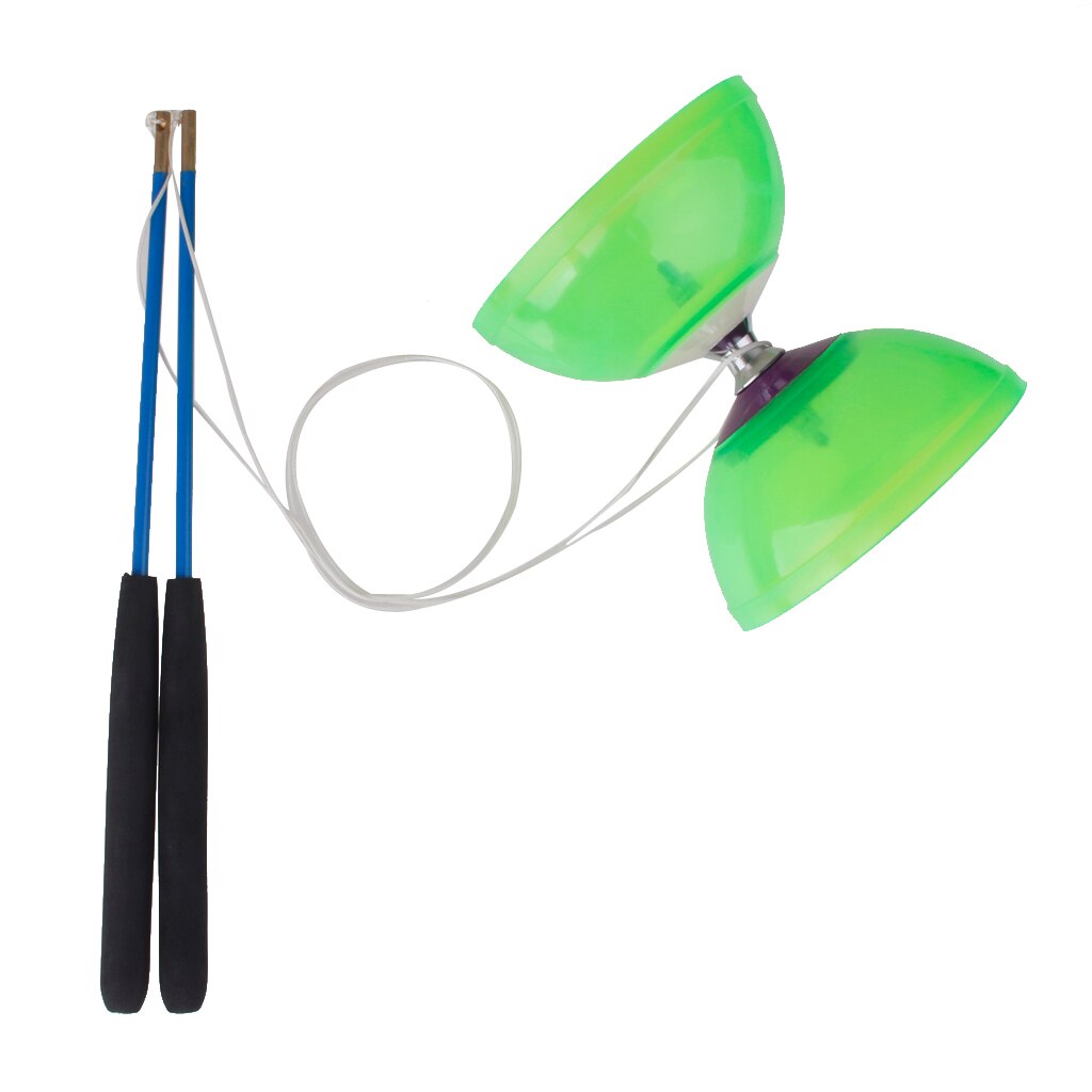 Diabolo à 5 roulements avec baguettes et jouet de jonglage à cordes-vert