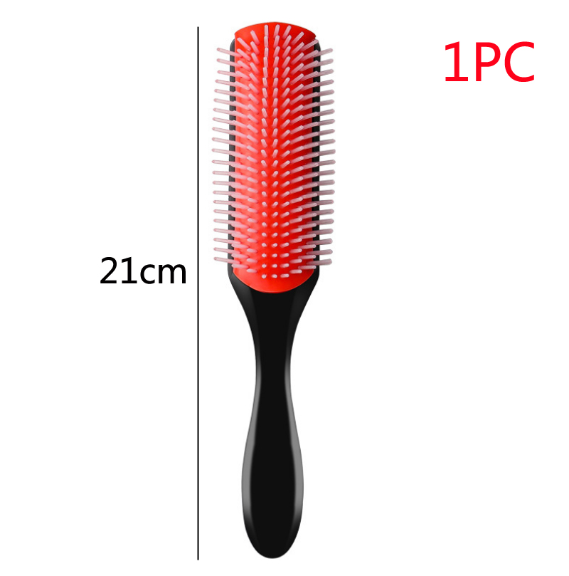 1 cepillo para el cabello desenredante de 9 filas, cepillo para el cabello, masajeador del cuero cabelludo, peine húmedo recto para mujeres y hombres, cepillo para el cabello húmedo y rizado de salón
